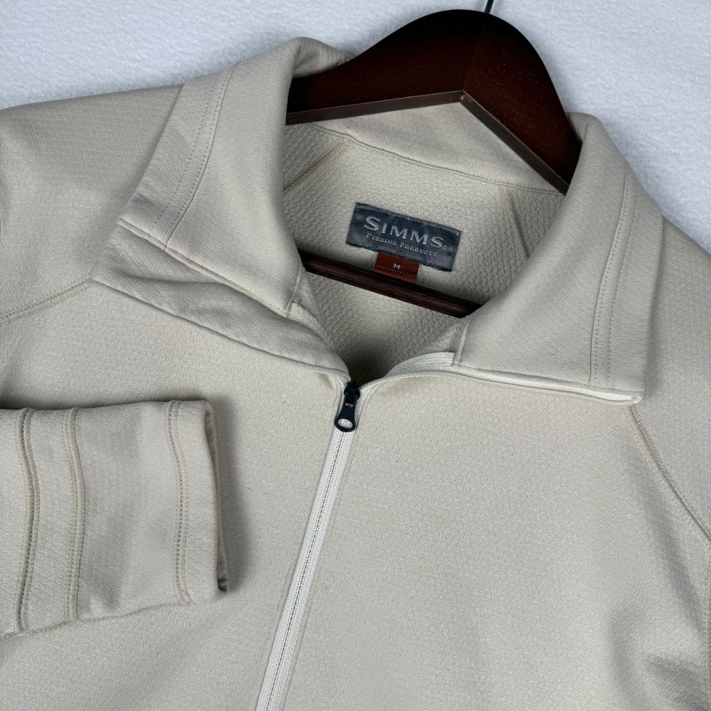 Simms Womens M Beige 1/4 Zip Fleece Pullover Sweater Outdoors Activewear